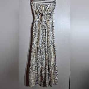 Blue Island Snake Print Maxi Skirt